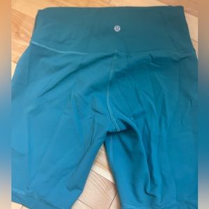 Lululemon biker shorts size 10 - green/blue in colour or aqua